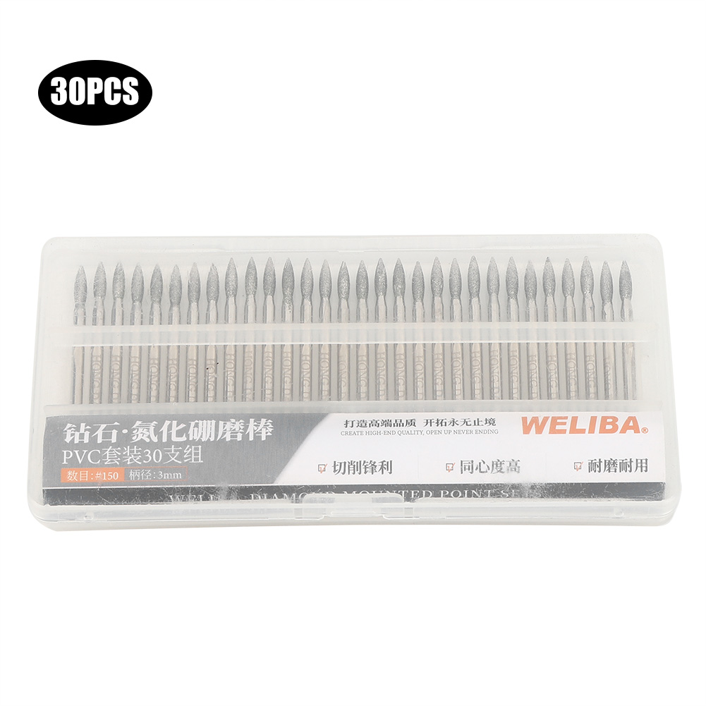 Cnc Bits - 30 個 150 グリットチップダイヤモンド研削ビット CNC フライスハンドル耐久性のある翡翠石彫刻