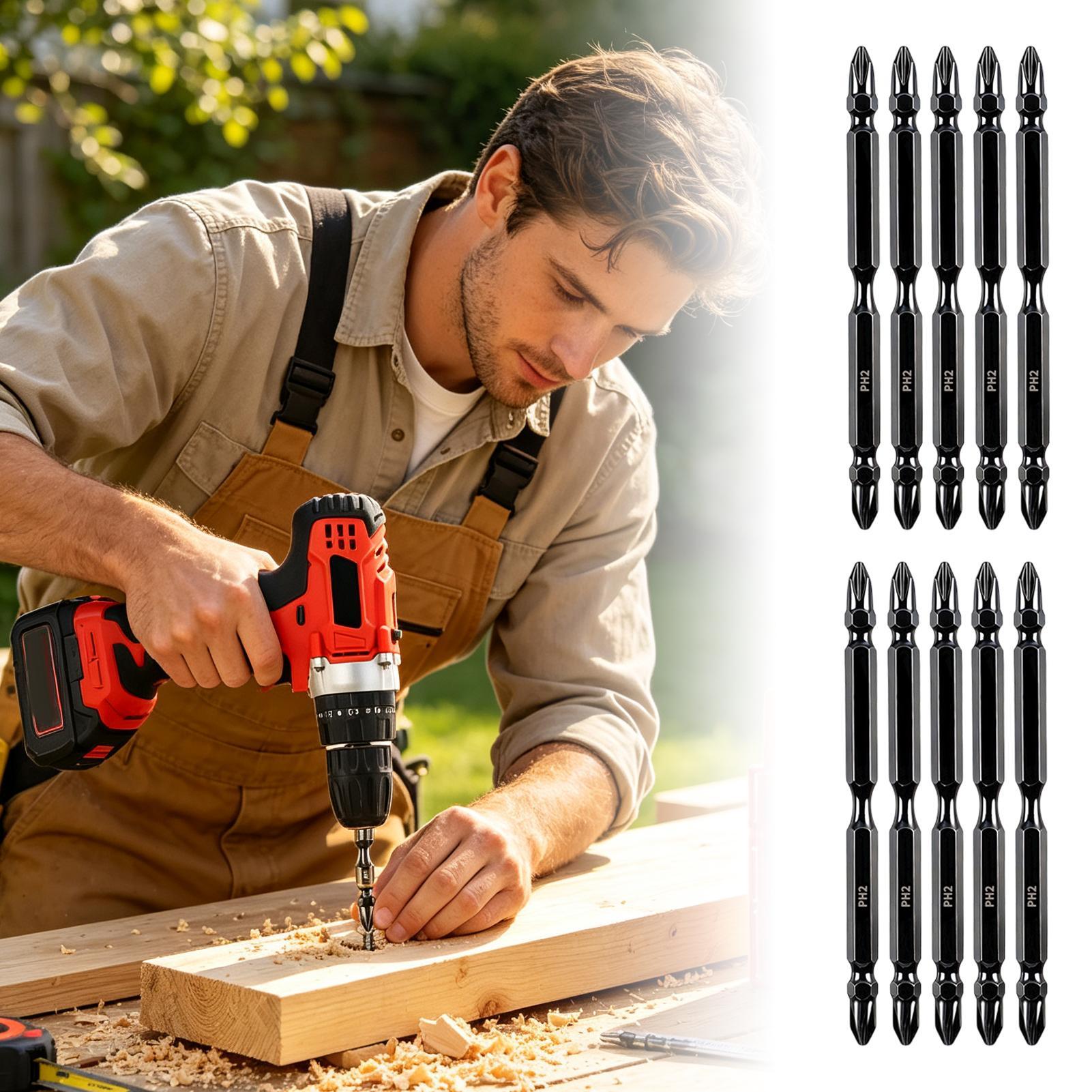End Mill - 磁気ドリルビット両端フライス加工磁気ドライバーヘッドキット精密ドライバービットセット産業建設家庭用