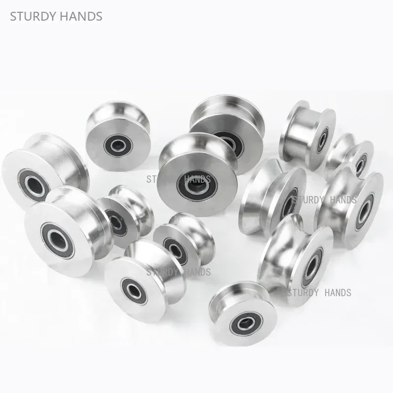 V Slot Wheel - ステンレス鋼トラックプーリーベアリング、サイレントホイール、引き戸、V U Hタイプ、溝付き鋼線ロープ、指向性ローラー、1個