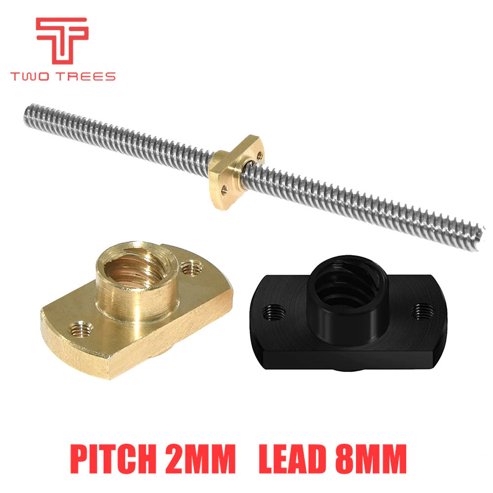 Lead Screw 8Mm - T8リードスクリューナット ピッチ2mm リード8mm 真鍮POM T8x8mm フランジ付きリードスクリューナット