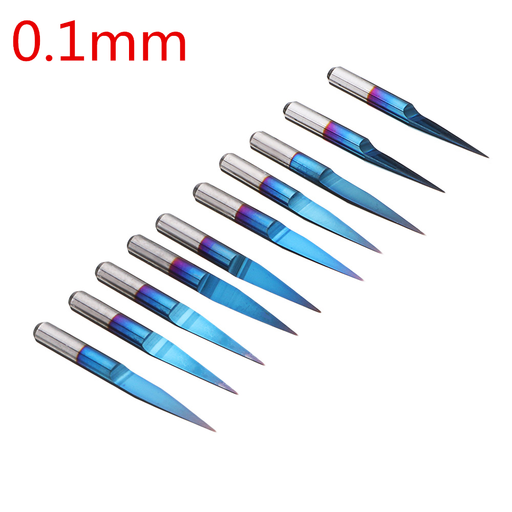 Carbide End Mill - 3.175mm ブルーコーティング PCB 3D ミリングカッター 10/15/20/25度