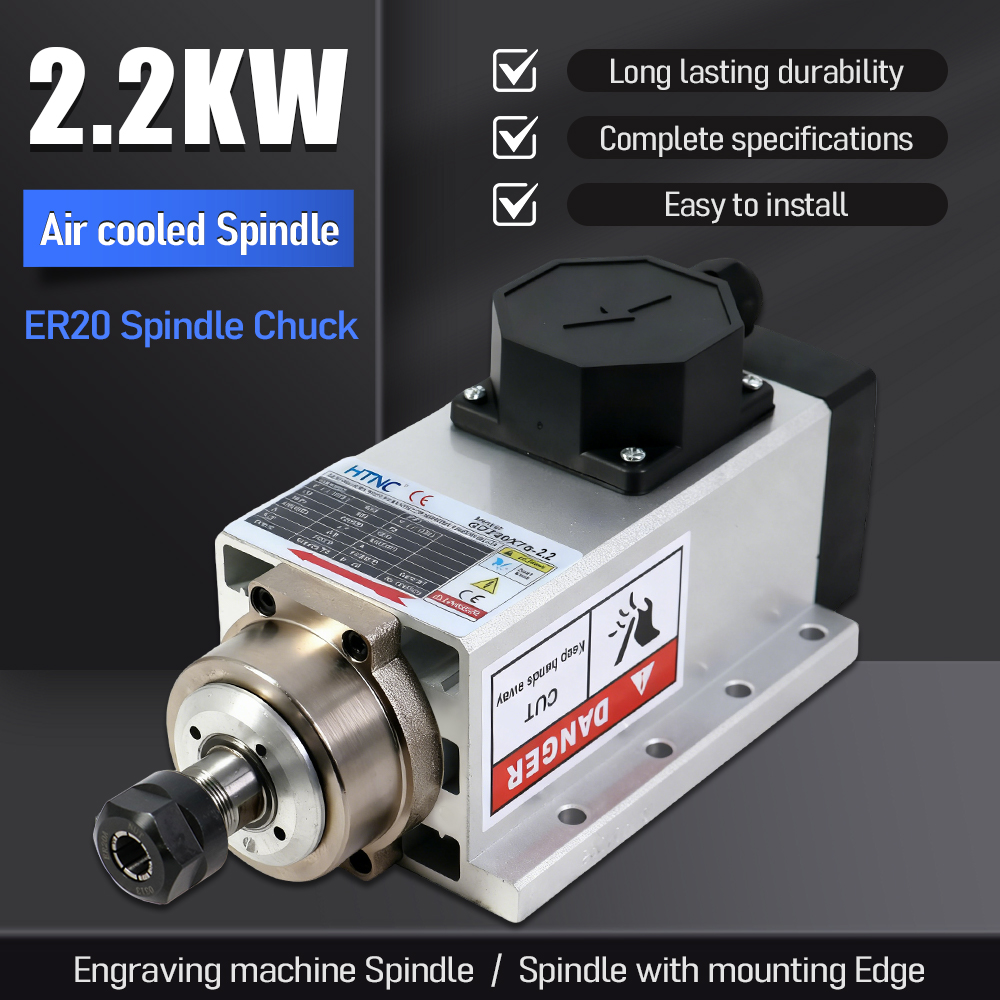 Water Cooled Spindle - 2026年新型 2200W スピンドルモーター 木材・アルミニウム・軟金属用 ER20 400Hz