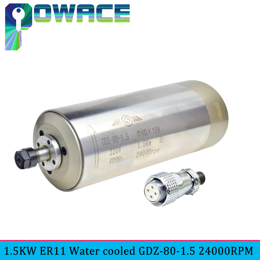 Water Cooled Spindle - 木工用CNC水冷スピンドルモーター,フライス盤,高速冷却,24000rpm,GDZ-80 kW,er11