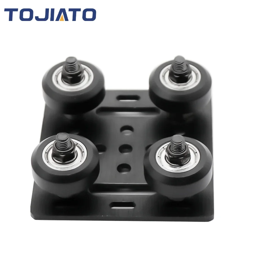 V Slot Wheel - Tojiato v-スロット用プーリープレート,アルミニウム部品,3Dプリンター用プーリー,黒,2020