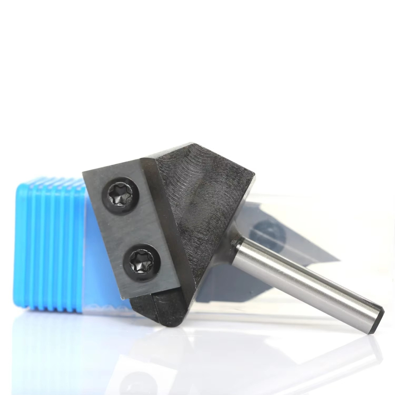Cnc Bits - 1/2インチ、1/4インチ、8mm軸、両刃、90度V溝加工用ルータービット、カーバイドインサート、木材用CNCルータービット