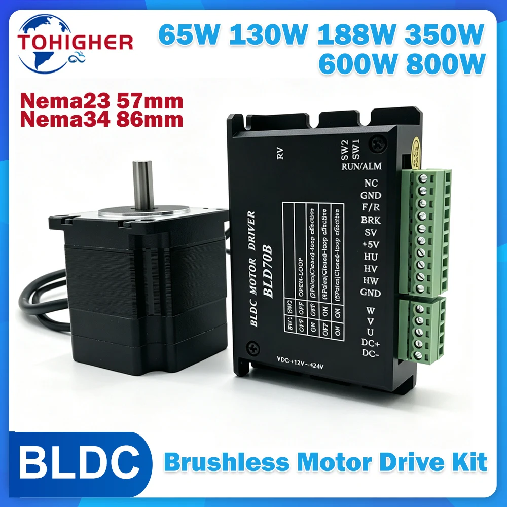 Nema23 Stepper - DC24V/48V AC220V Nema23 Nema34 ブラシレスモータードライバーキット 57mm