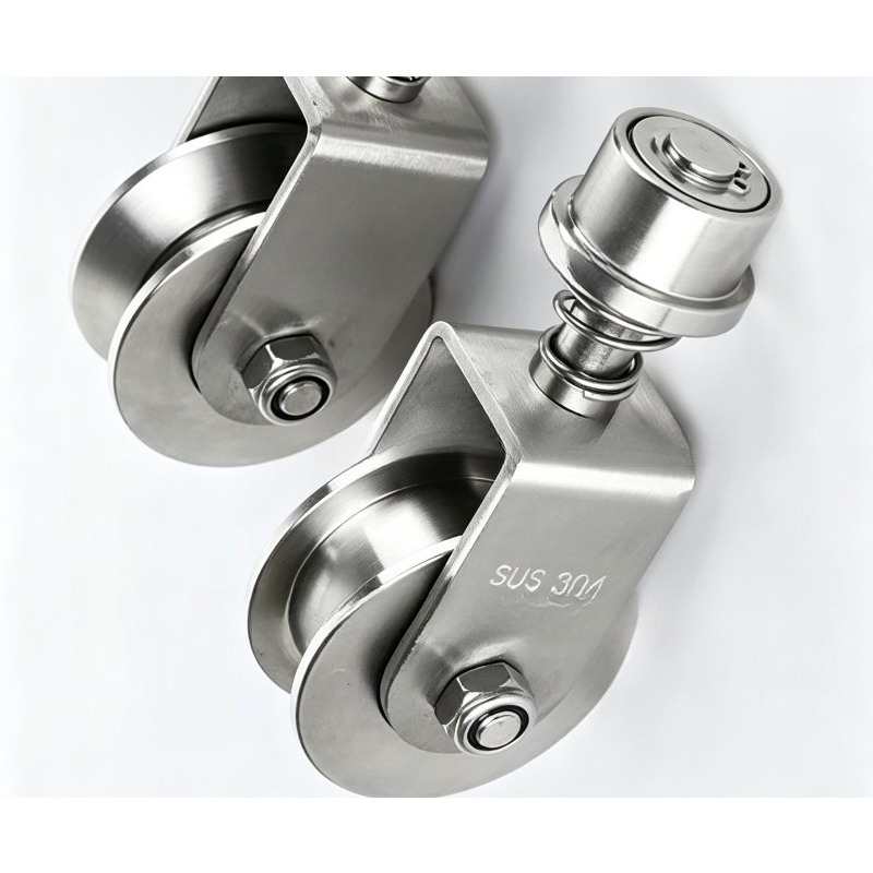 V Slot Wheel - 304ステンレス鋼製U/V/H溝プーリー、スプリング衝撃吸収キャスターホイール、スライドドアトラックガイドローラー1個に適しています。