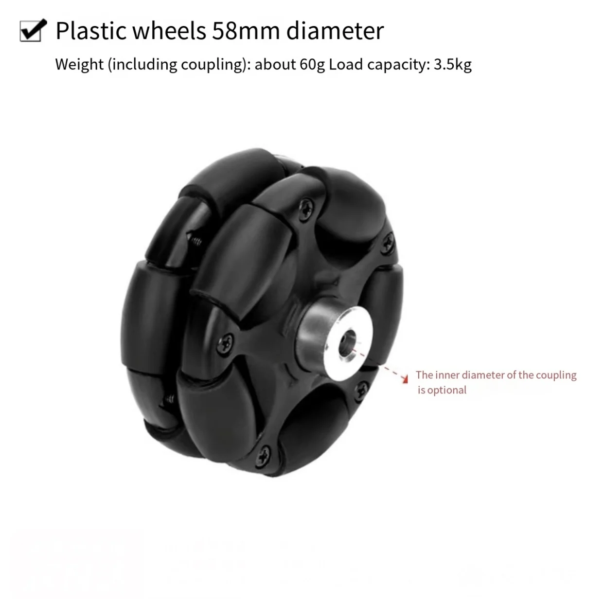 金属オムニホイールインテリジェントホイールロボット 58mm - Coupling 8Mm のレビューと価格