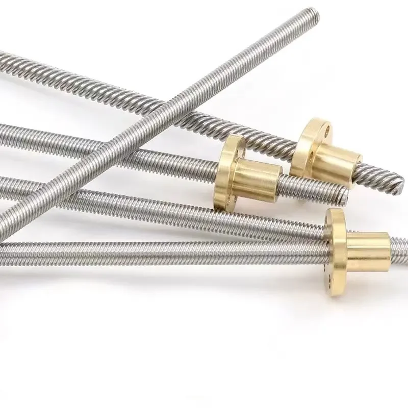 304ステンレス鋼t8左側リードスクリュー、台形ねじ、逆銅ナ - Lead Screw 8Mm のレビューと価格
