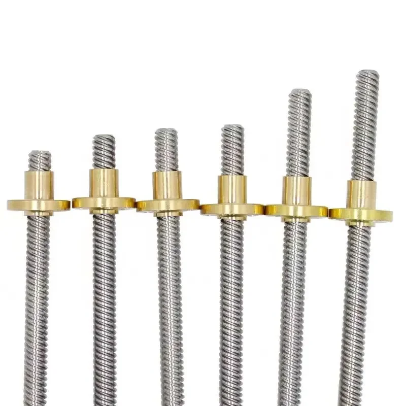 304ステンレス鋼t8左側リードスクリュー、台形ねじ、逆銅ナ - Lead Screw 8Mm のレビューと価格