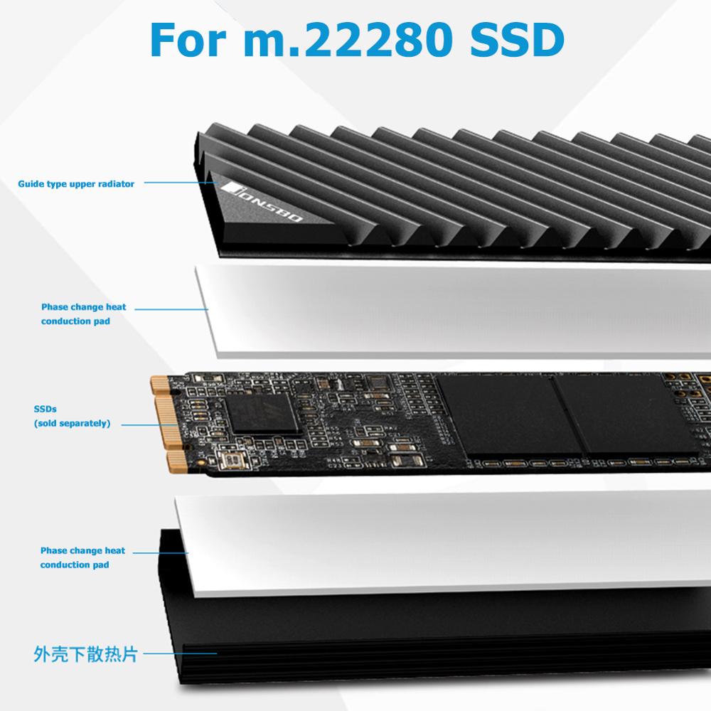 Jonsbo M2 2280 SSD アルミ製ヒートシンク  - Aluminium Extrusion のレビューと価格