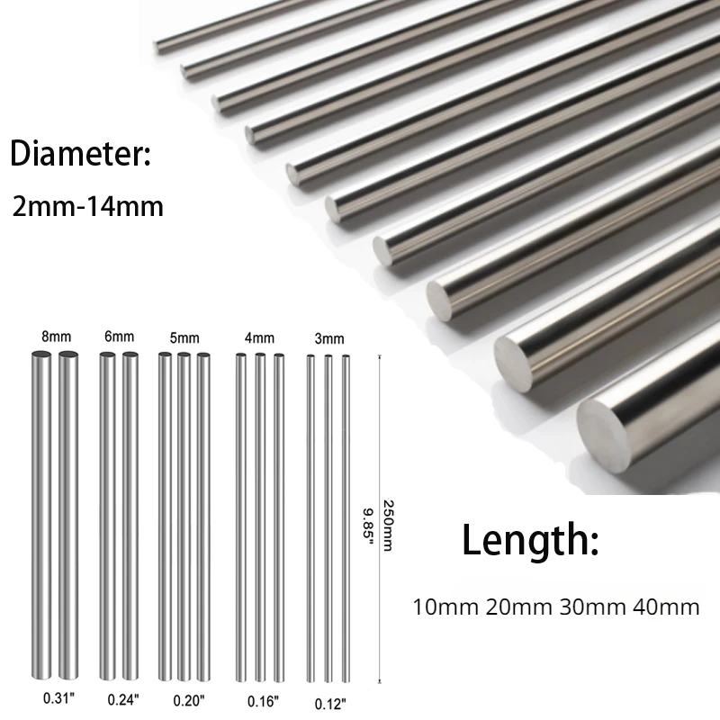 ステンレス鋼の丸い旋盤棒,直径2mm,2.5mm,3mm,5 - Linear Rod 8Mm のレビューと価格