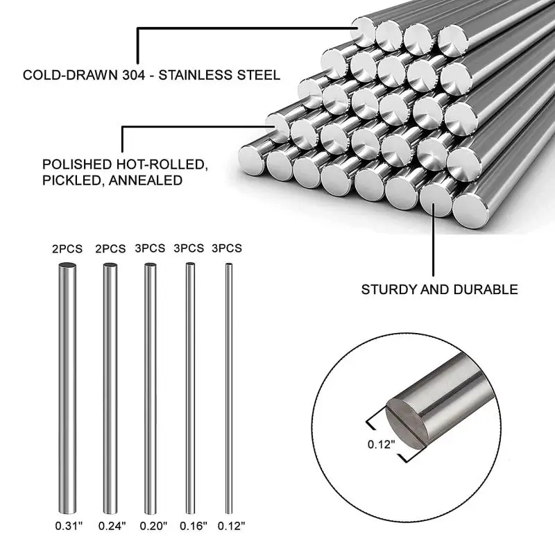 ステンレス鋼の丸い旋盤棒,直径2mm,2.5mm,3mm,5 - Linear Rod 8Mm のレビューと価格