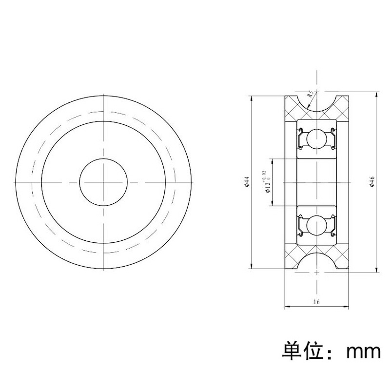 1pc U12*44*16mm、U 溝ホイール、ローリング直 - V Slot Wheel のレビューと価格