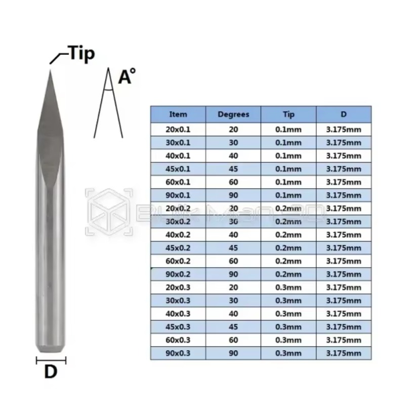 10 ピース/セット 3 エッジ l 彫刻ビット、先端 0. - Cnc Bits のレビューと価格