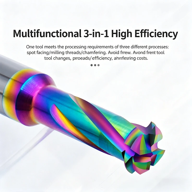 カラフルな多機能プレドリル不要ねじ切りミル M1.6 M2  - End Mill Set のレビューと価格