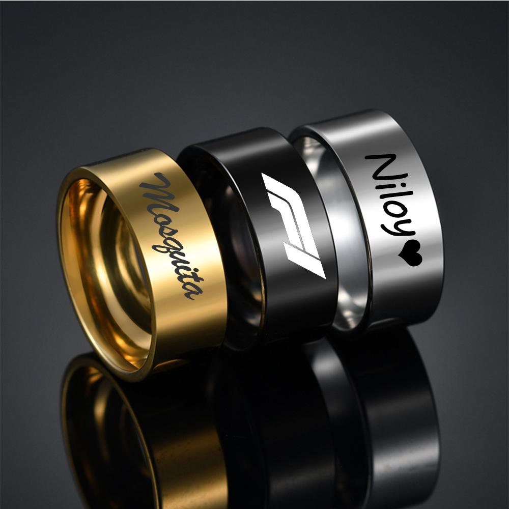 パーソナライズされた刻印入り名前・日付入り8mmパンクリング - Coupling 8Mm のレビューと価格