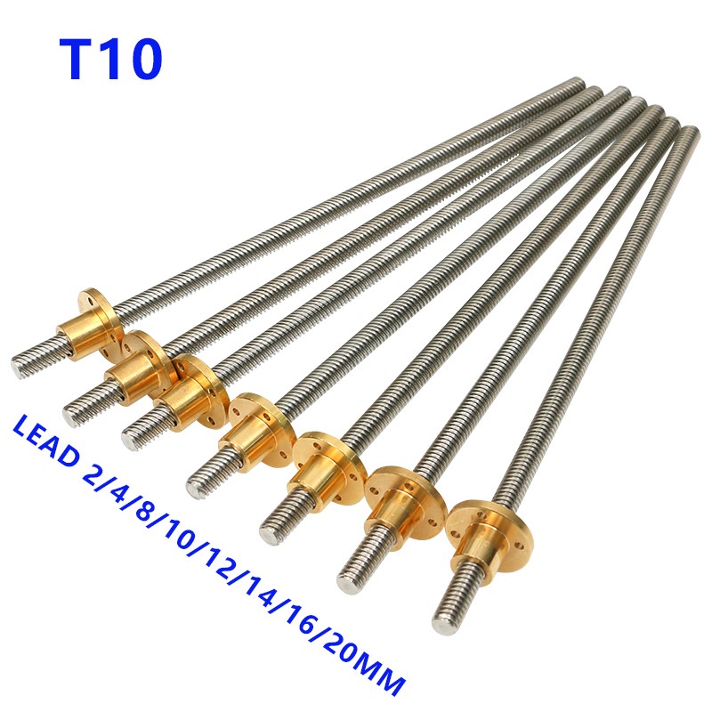 ナット付き台形スピンドルねじ,ステンレス鋼,t10,長さ10 - Lead Screw 8Mm のレビューと価格