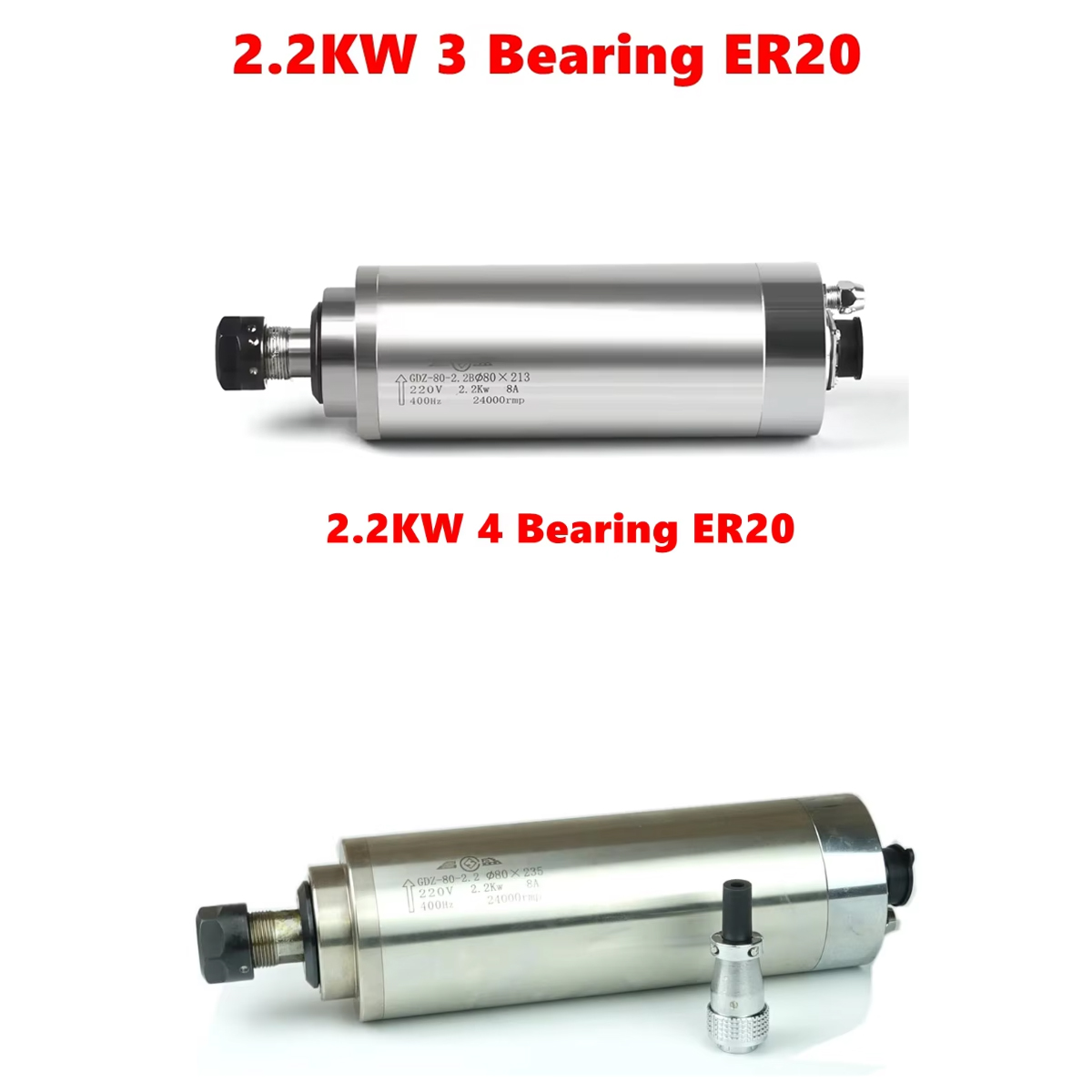 2.2KW 水冷スピンドルモーター ER20 3 4 ベアリ - Water Cooled Spindle のレビューと価格