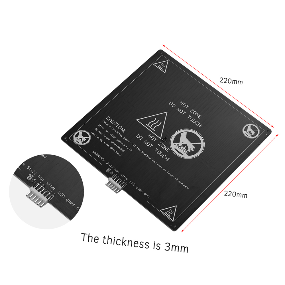 ホットベッド12V,220x220x3mm,アルミニウム,ワ - Linear Rod 8Mm のレビューと価格