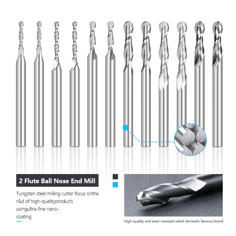Xcan 3.175シャンクボールノーズミリングカッター0. - End Mill Set のレビューと価格
